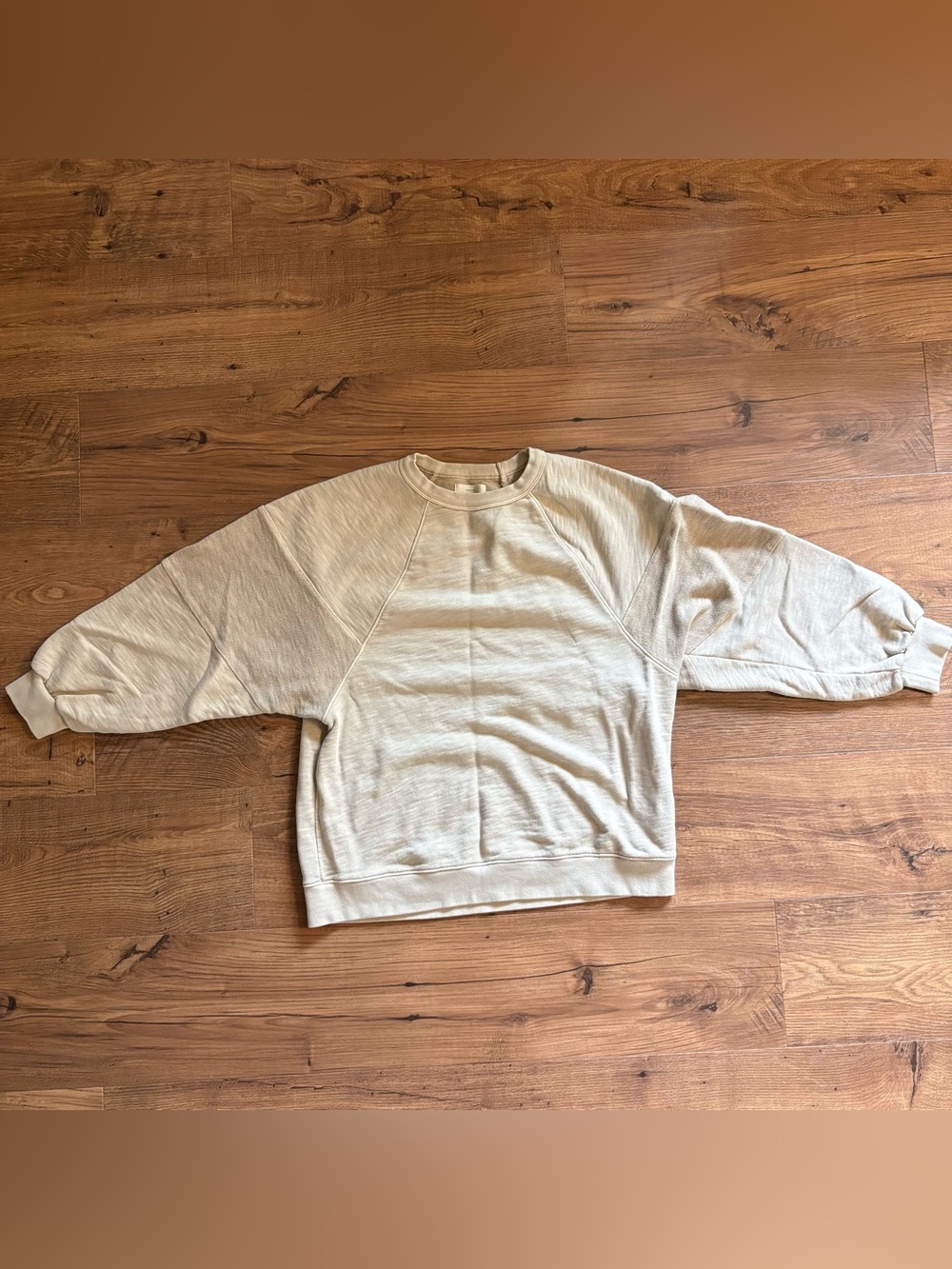 Madewell MWL Raglan Crewneck Sweatshirt in Beige
